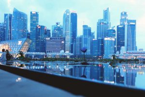 Reiseland Singapur Marina Bay Sands bei Nacht