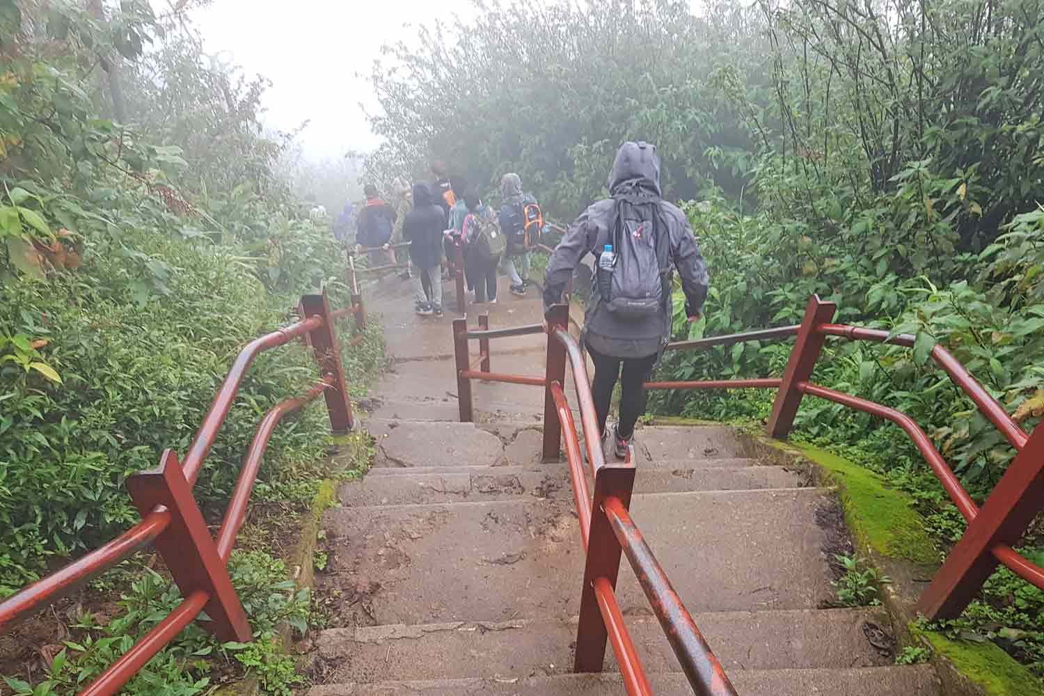 Abstieg bei Regen vom Adams Peak in Sri Lanka