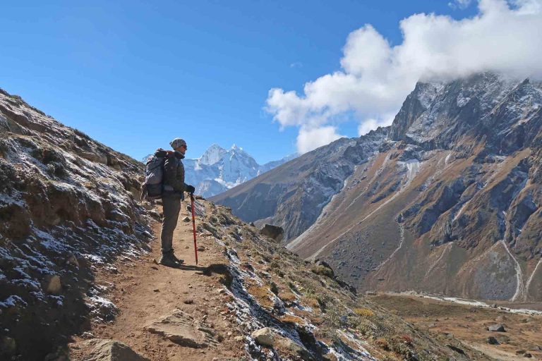 Wanderer auf dem Everest Base Camp Trek