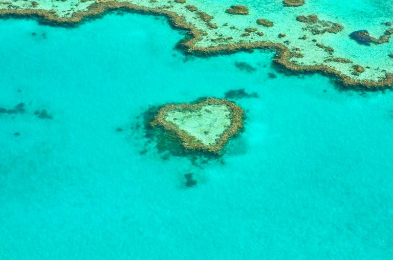 Inmitten des Great Barrier Reef befindet sich ein herzförmiges Riff