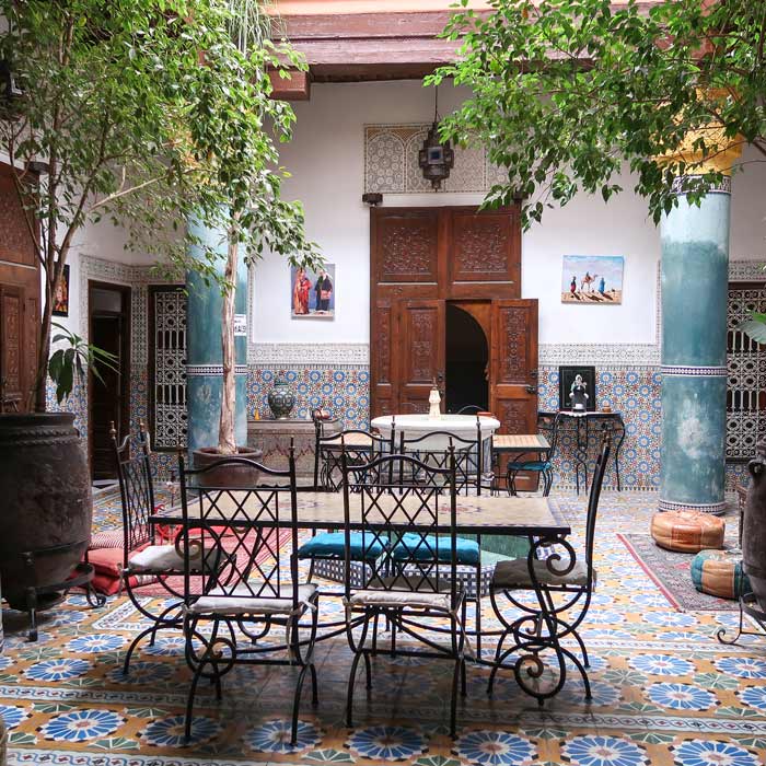 Innenhof eines Riads in Marrakesch